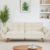 Trygoal Convertible Futon Sofa Bed, Modern Futon Couch with 2 Pillows, Small Futons Couch with Adjustable Armrest & Backrest, Loveseat Sofa Bed for Living Room, Bedroom, Beige
