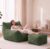 Trygoal Oversized Bean Bag Chair, Boneless Lounge Chair with Ottoman, Green
