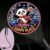 TSEZLOJH Portable Projector Lamp USB Powered Adorable Panda in Festive Winter Scene with Snow Cabin Christmas Trees for Home Use Only