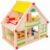 TTETTZ Children Dollhouse Wooden House Miniature Playhouse Wood Two Story with Window Openings Supports Role Play Suitable for Kids playroom Preschool Home Decoration, Yellow