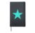 Turquoise Star on Multiple Colours Hardcover Journal, Black