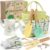 TUZT Kids Gardening Set Toys, 12PCS Garden Tool Kit for Kids and Toddlers with Tote Bag,Watering Can, Gloves, Shovel, Learning Outdoor Toys Gifts for Boys Girls Age 3-6 (Green)