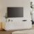 TV Stand 58 Inch, Spiral Wave Design with Storage Cabinet, White