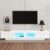 TV Stand with Fluted Tempered Glass Doors for TVs Up to 95”, Functional Media Console with Arched Cabinet Doors, Entertainment Center with APP-Controlled LED Light for Living Room, White