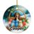 Tvvinkle Treeing Walker Coonhound Dog Personalized Custom Name Ceramic Ornament, Cozy Winter Mittens Basket & Snow, Watercolor Christmas Tree Decoration Keepsake