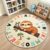 TWINNIS Kids Animal Print Round Rug for Playroom, Alphabet Washable Area Rugs for Boy Girl Baby Toddler Children, 5×5 Cute ABC Mat Play Carpet Nursery Bedroom Decor, Sloth