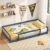 Twin Size Floor Bed Frame with 2 Openings, Wooden Low Montessori Bed with Safe Guardrails for Boys Girls, Mist Blue