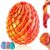 Twisty Fidget Egg – Twisty Fidget Dragon Egg – 3D Printed Slippery Egg, Cool Rotating Desk Toy, Unique Expanding Gearball, Fingertip Fidget, Stress Relief, Gift for Teens & Adults（Red Gold）