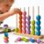 TXTLDB 4-in-1 Wooden Bead Sequencing Sorting Toy for Toddler 3+