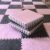 Typutomi 10pcs Plush Puzzle Foam Floor Mat, Soft Fluffy Interlocking Square Foam Tiles Area Rugs Carpet for Parlor Bedroom Decoration(11.8×11.8in, Grey&Pink)