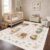 Tzvjxln Cream Woodland ABC Road Area Rug 5×6 for Kids Playroom and Nursery