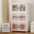 UAMFURI Stackable Storage Bins with Lids, Clear Doors, Large Storage Cabinet Foldable Collapsible Closet Organizers for Bedroom Dorm Office (3, White, 120, Quarts)