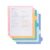 U Brands 5 Tab Poly Binder Dividers with Pocket, Pastel Drift, 3-Hole Punched, 10 Blank Labels, Transparent Pocket, Durable No-Tear