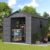 UDPATIO Outdoor Resin Storage Shed 8 x 10 FT, Plastic Storage Shed with Floor Large Outdoors Garden Tool Storage Shed Outside Clearance Shed with Lockable Door for Bike, Backyard, Patio, Dark Grey