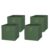 UEYRHBCZ Set Of 4 Collapsible Cube Fabric Storage Bins, 10.5″ X 10.5″ X 10.75″ Square Organizer Baskets With Metal Handles, Durable Polyester For Closet, Shelf & Dorm, Green Boucle