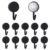 UFURMATE 12pcs Magnetic Hooks for Fridge, Black Adhesive Hooks with Magnet