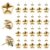 UFURMATE 20 Sets Magnetic Push Pins Decorative Pushpins with Star-Shaped Fridge Magnets Poster and Photo Hangers Magnetic Thumbtacks for Cork Board Map Picture (Gold)