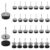 UFURMATE 30Pcs Magnetic Push Pins for Cork Board(Black, 17x11mm)