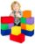 UHAPPYEE Toddler Foam Buliding Blocks – 12 Piece Fabric Covered in 2 Sizes Stacking Block Sets – Colourful Soft Play Set for Kids Idea for Building and Throwing Fun-Blue