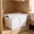 UINTFHC Blue Clear Plastic Latching Storage Bin, Stackable Large Airtight Container for Garage Closet Dorm Household Seasonal Item Organization