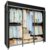 ULIFHOME E14C Heavy Duty Closet Organizer System，Freestanding Clothing Racks for Hanging Clothes，Adjustable Garment Rack 58″ W × 16″ D × 77″ H Hold 860 lbs，Black Rack with Black Dustproof Cover