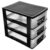 ULTNICE Drawer Organizer 3-Layer Portable Plastic Storage Cabinet with Transparent Drawers for Office Study and Home Compact 8.30X7.55X5.98 Inch Storage Organizer
