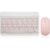 Ultra-Slim Multi-Device Bluetooth Keyboard and Mouse Combo, Rechargeable Wireless Keyboard Mouse Set Compatible with Android, Windows, iOS Systems, 10in,Pink