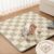Ultra Soft Plush Floor Mat, 1.3″ Thick Foam Cushion Rug with Non-Slip Backing for Indoor, Home, Sage Checkboard