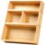 Umilife Drawer Organizer Storage Boxes, 2.5″ High Bamboo Drawer Dividers, 3 Rearrangeable Bins for Kitchen, Office Desktop, Clothing, Makeup, vanity, Jewelry