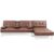 UMKLSW Brown 3-Piece Sectional Sofa Set, American Style Loveseat Sofas Bed, Convertible Futon Sleeper Chair Recliner with Single Ottoman Chaise for Living Room
