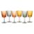 Unbekannt Wine Glasses Set of 6 with Library Cup, 3 Different Colours, 2 Different Sizes, Dishwasher Safe