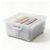 Under-Bed Storage Box with Wheels, Frosted Plastic, with Divider