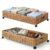 Under Bed Storage Containers with Wheels, 31.5 inch Large Capacity Handwoven Water Hyacinth Under Bed Shoe Storage, Tool-free Assembly Rolling Storage Organizer Drawer for Bedroom Shoes Clothes