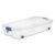 Underbed Wheeled Storage Bin 66 Quart Clear Plastic Latch Lid Blue
