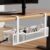 Under Desk Cable Management Large, Cinati 16″ Cable Management Box for Table Thickness up to 3″, Wire Cord Organizer with Clamp No Drill, No Damage to Desk (White)