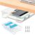 Under Desk Drawer Organizer, Self Adhesive Hidden Drawer Storage, Slide Out Desk Organizer, Space Saving Pencil & Accessories Organizer, Under Table Storage for Home Office & School, Clear