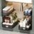 Under Sink Organizer, 2-Pack 3-Tier Height Adjustable Thickened Metal Pull out Cabinet Organizer Shelf black 2 pcs