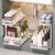 Under Sink Organizer, 2-Pack 3-Tier Height Adjustable Thickened Metal Pull out Cabinet Organizer Shelf white 2 pcs