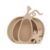 Unfinished Wooden Pumpkin Craft Cutout, Ready to Paint Chunky Hollow Shape with Leaf for DIY Fall Thanksgiving Decor, Blank Natural Wood, 5 x 5 Inch