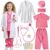 UNGLINGA Doctor Costume for Girls – Kids Scrubs with Lab Coat Stethoscope, Doctor Dress Up for Halloween Career Day Role Play (M (5–6Y))