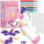 Unicorn Marker Airbrush Spray Art Kit, Unicorn Toys for Girls Age 4-6, Art Supplies for Kids Ages 8-12, Craft Kits Paint with 5 Washable Markers&8 Stencils, Birthday Holiday for Kids, Girls