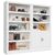 Unikito Double Wide Bookshelf, 71 Inch Tall Book Case with Storage Cabinet, 5 Tier Bookshelves and Bookcases, 63 Inch Large Display Shelves Stand for Living Room, Home Office, Bedroom, White