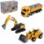 Unimoly Alloy Mini Construction Vehicles, 3Pcs Die-cast Metal Toy Set with Pull Back Action – Excavator, Dump Truck, Bulldozer for Toddlers & Kids 3 4 5 6 7 Years Old Boys Toys