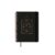 UO Academic Diary Week to View Starting September 2025 and Ends August 2026 Hard Cover Includes 127 Stickers Elastic Band and Index Tape Black