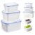 Upgrade 3-piece set Upgrade Fruit Storage Containers for Fridge with Removable Drain Colanders, Airtight Stackable Food Organizer Bins, Food Grade Keeper (blue)