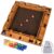 Upgraded 16.54’’ Shut The Box Dice Game with 15 Numbers for 1-4 Players, Large Wooden Board Math Game 16 Dices, Tabletop Games Kids Adults Family Party Birthday