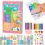 Upgrade Magic Rainbow Scratch Paper Art Set, Creative Squeegee Painting Kit, Rainbow Squeeze Art Kit, DIY Postcards Scratch Art Gifts for Party Birthday Festival (Set B)