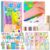 Upgrade Rainbow Magic Scratch Art Set Include 20 Premium Scratch Paper Sheets with 7-Color Tools Stickers, Create Floating Masterpieces & Postcards Creative Gifts for Birthday Valentines Day New Year