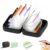 Upgrade Waterproof Pill Pouch Set with 14 Reusable Clear Zipper Pouches (Black)