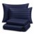 URBANHUT 100% Cotton Damask/Stripe Full Size, 600 Thread Count – 4Pc Sheet Set Bed Sheet for Full Size Bed, Sateen Weave Stripe Sheets, 16” Elasticized Deep Pocket – Navy Blue